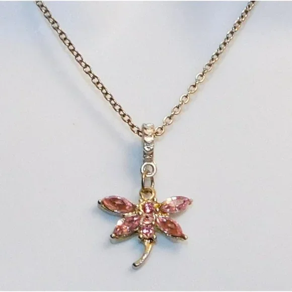 Pink Dragonfly Necklace - Picture 2 of 7